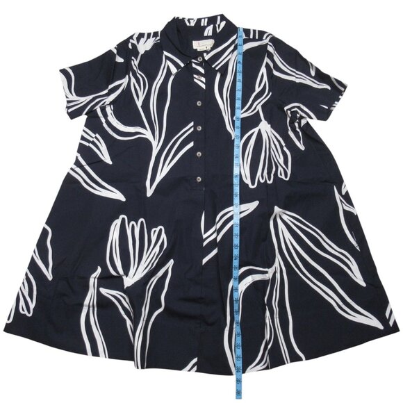 Anthropologie The Pollie Short-Sleeve Swing Tunic Mini Dress Large Petite LP - Picture 6 of 10